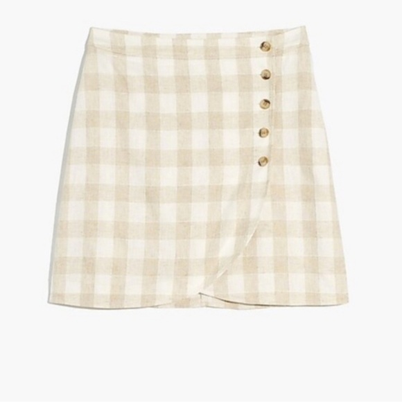 Madewell Tulip Plaid Button-Detail Wrap Skirt - Picture 3 of 8